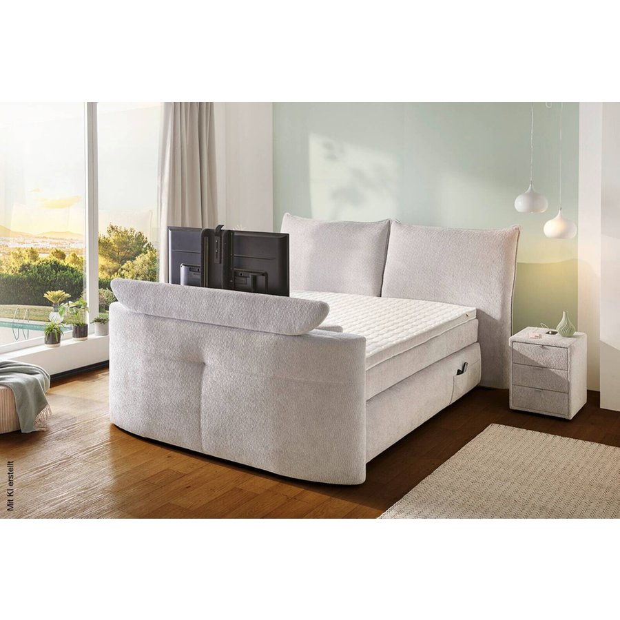 Boxspringbett hellgrau Liegefläche