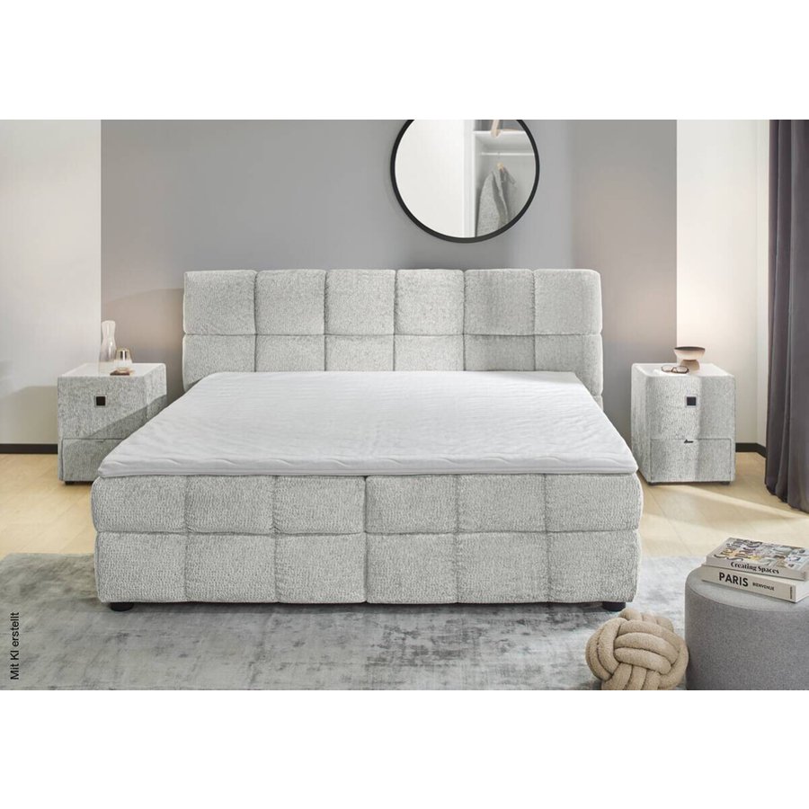 Boxbett hellgrau Liegefläche