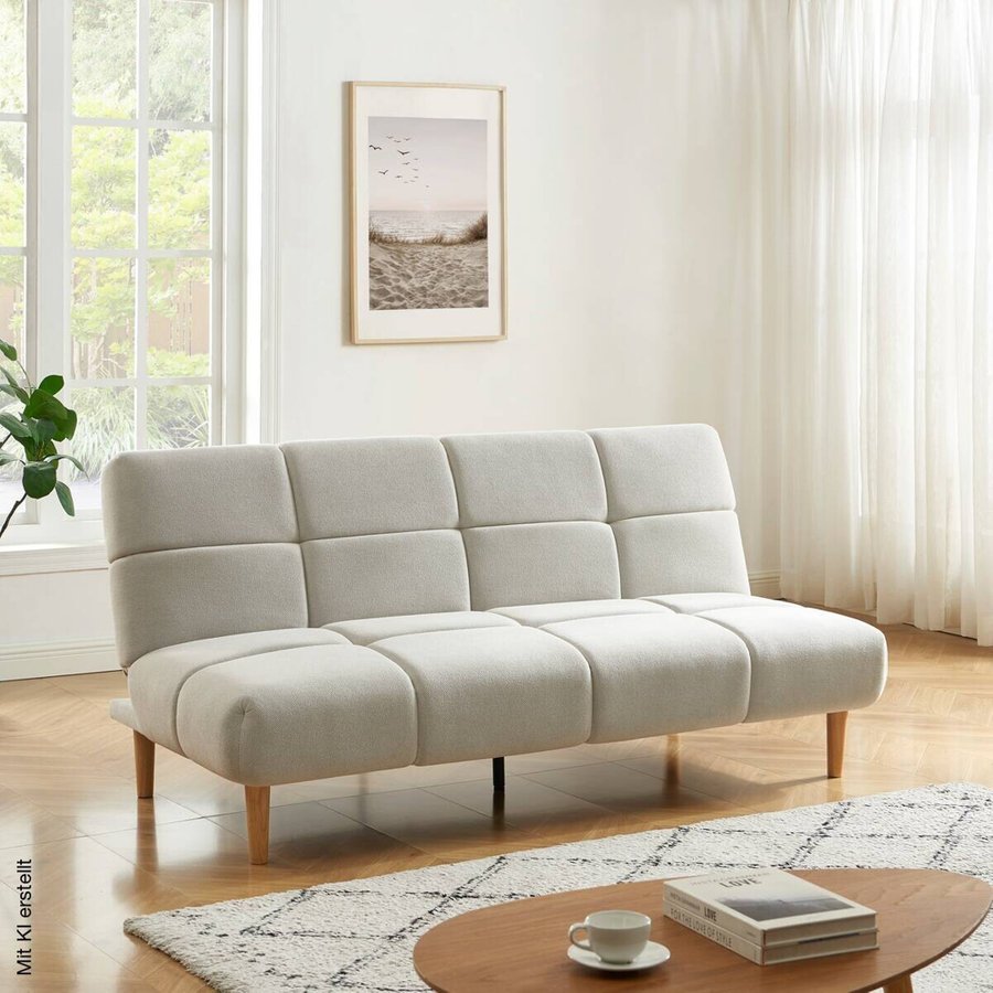 Schlafsofa beige Polyester