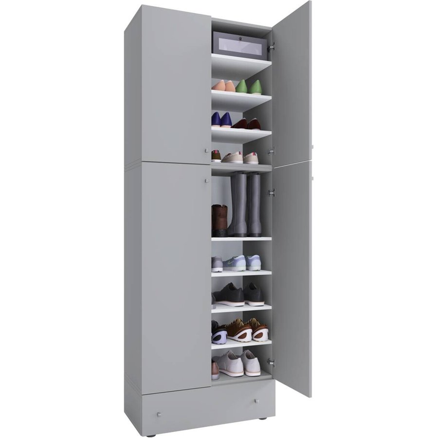 Schuhschrank Lona grau weiß