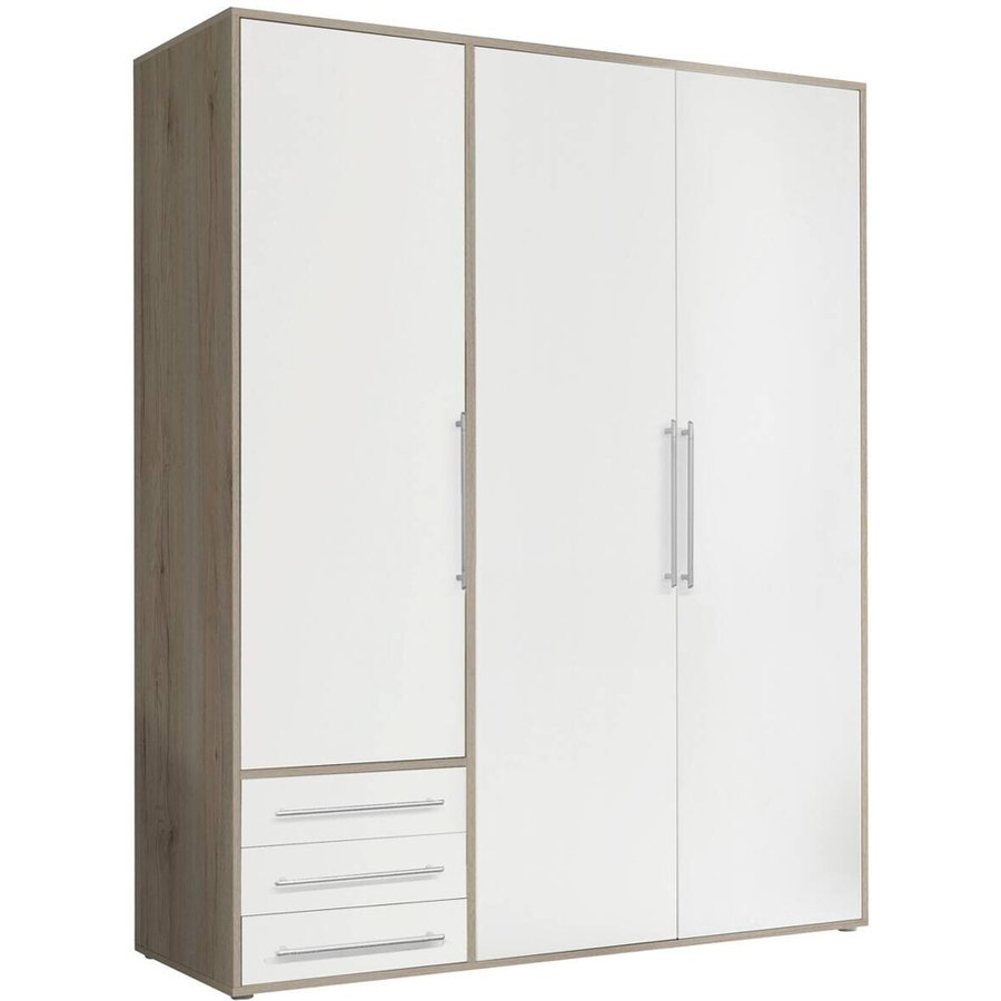 Kleiderschrank Lyss Eiche San-Remo Nachbildung weiß