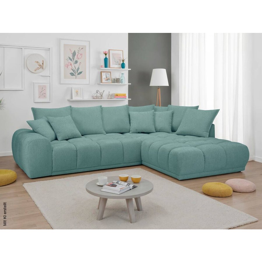 Ecksofa blaugrau Microfaser