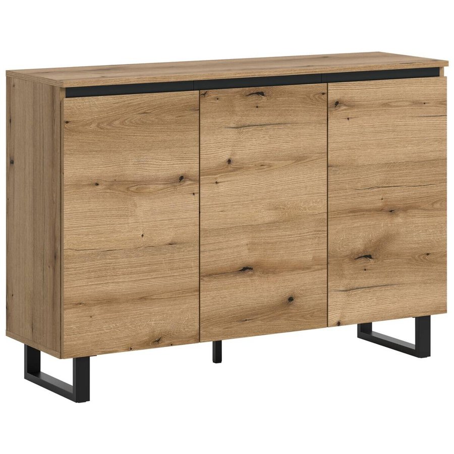 Sideboard Tomasa Evoke Oak Nachbildung schwarz