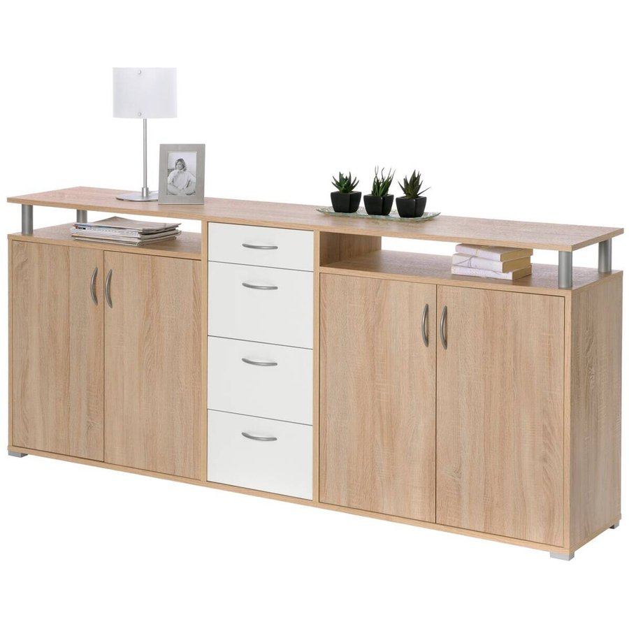 Sideboard Maximo Eiche Sonoma Nachbildung weiß