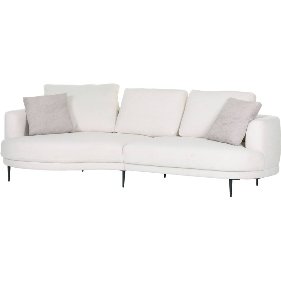 Ecksofa weiß Flachgewebe