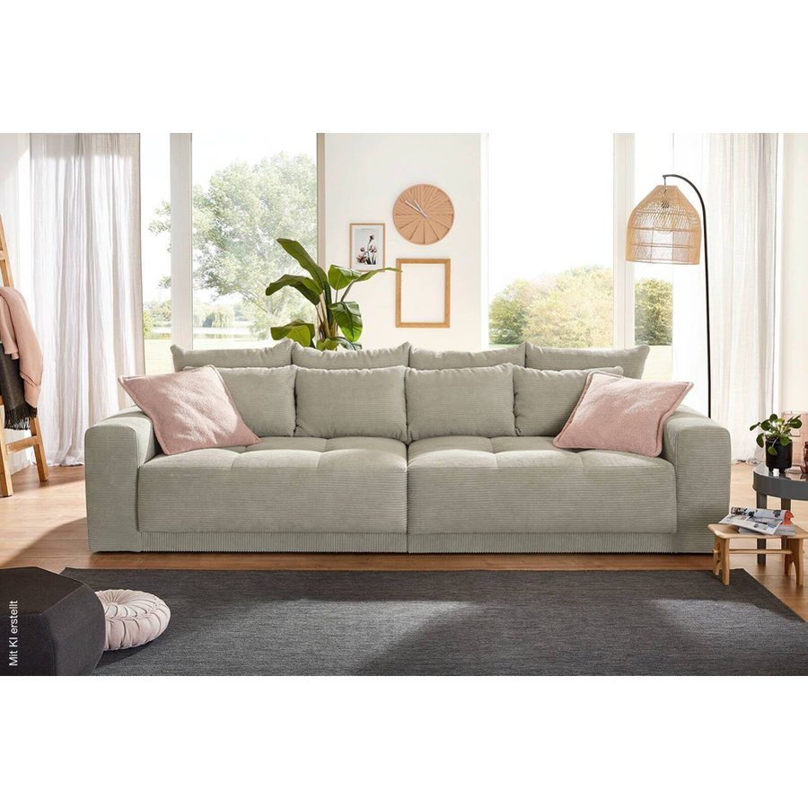 Big Sofa Greige Microfaser