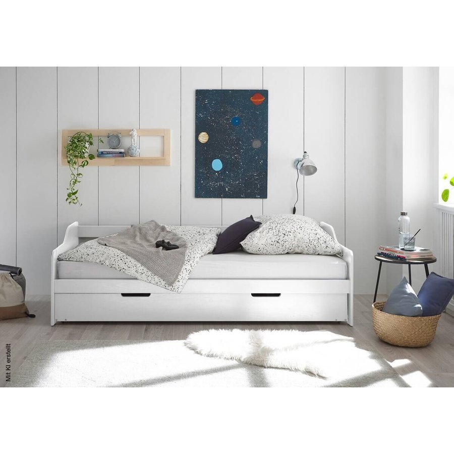 Funktionsbett Jesse kiefer weiß Liegefläche