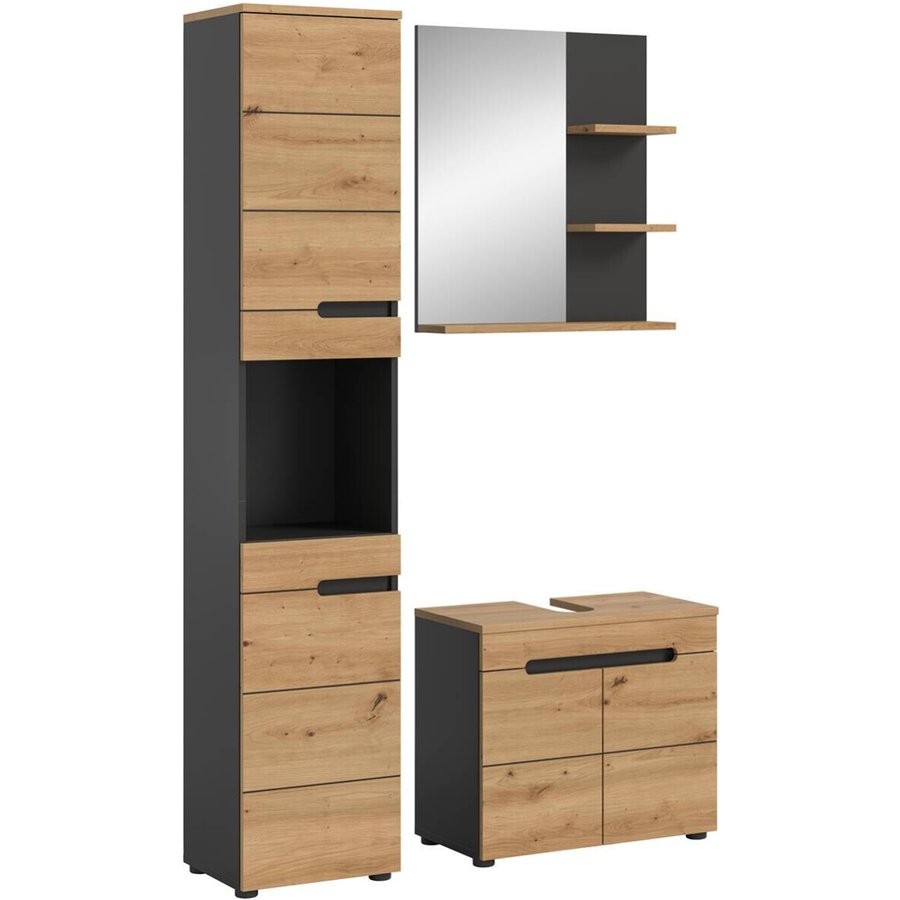 Badezimmer-Set Canu Basalt Eiche Artisan Nachbildung