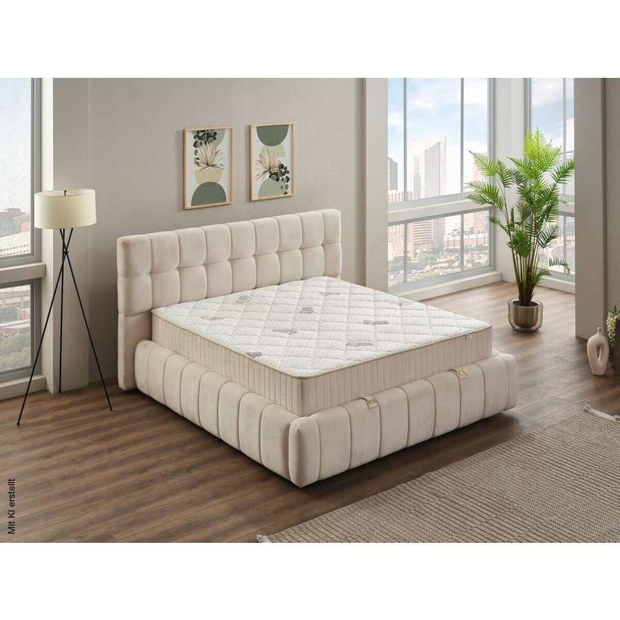 Polsterbett Rosalie beige Liegefläche