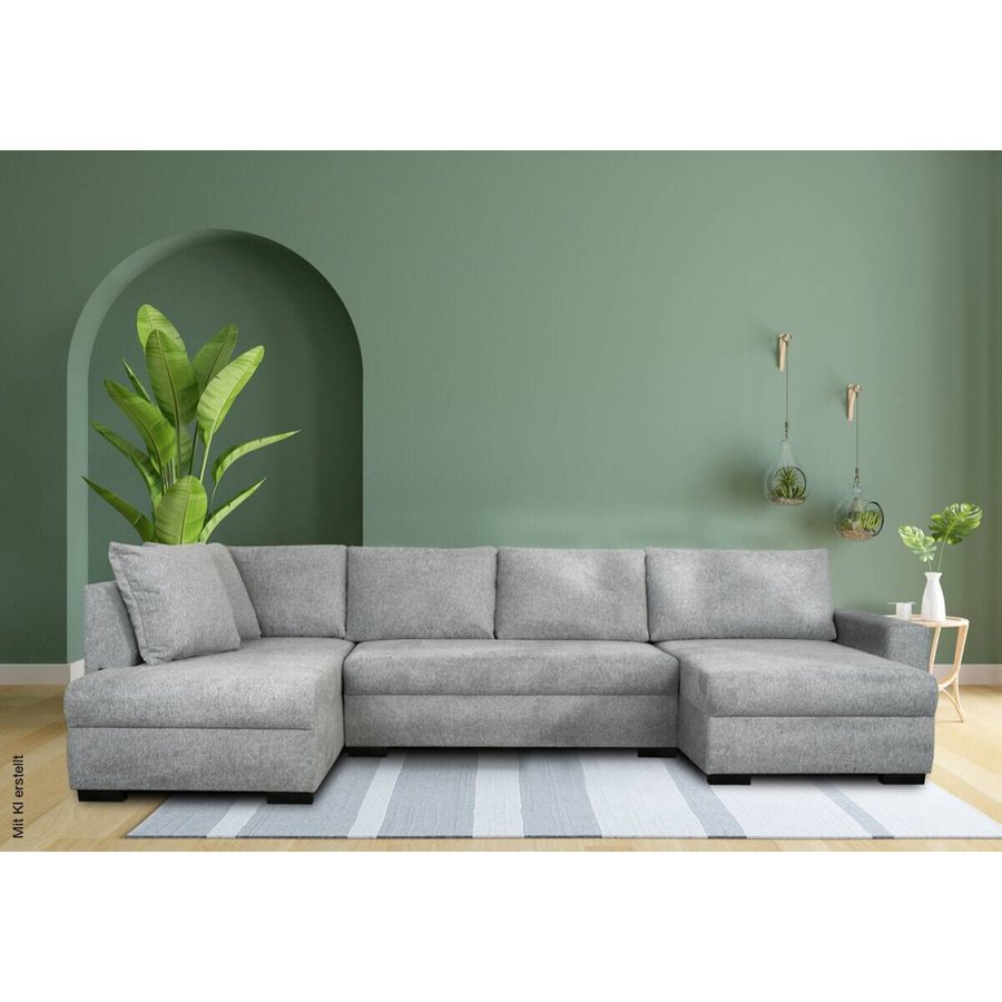 Wohnlandschaft grau Microfaser