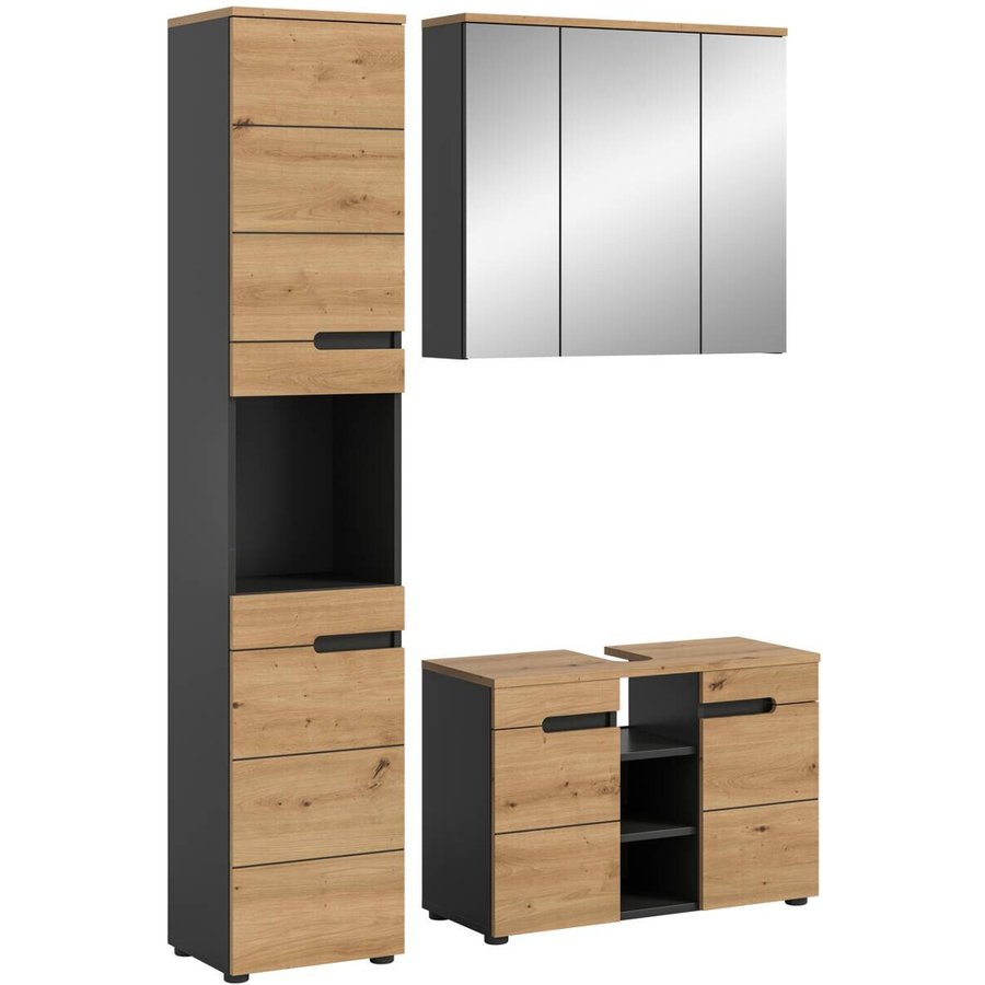 Badezimmer-Set Canu Basalt Eiche Artisan Nachbildung