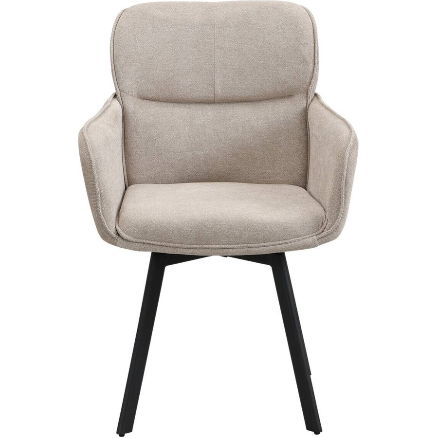 Stuhl RICO, 2er-Set schwarz taupe Metall Stoff