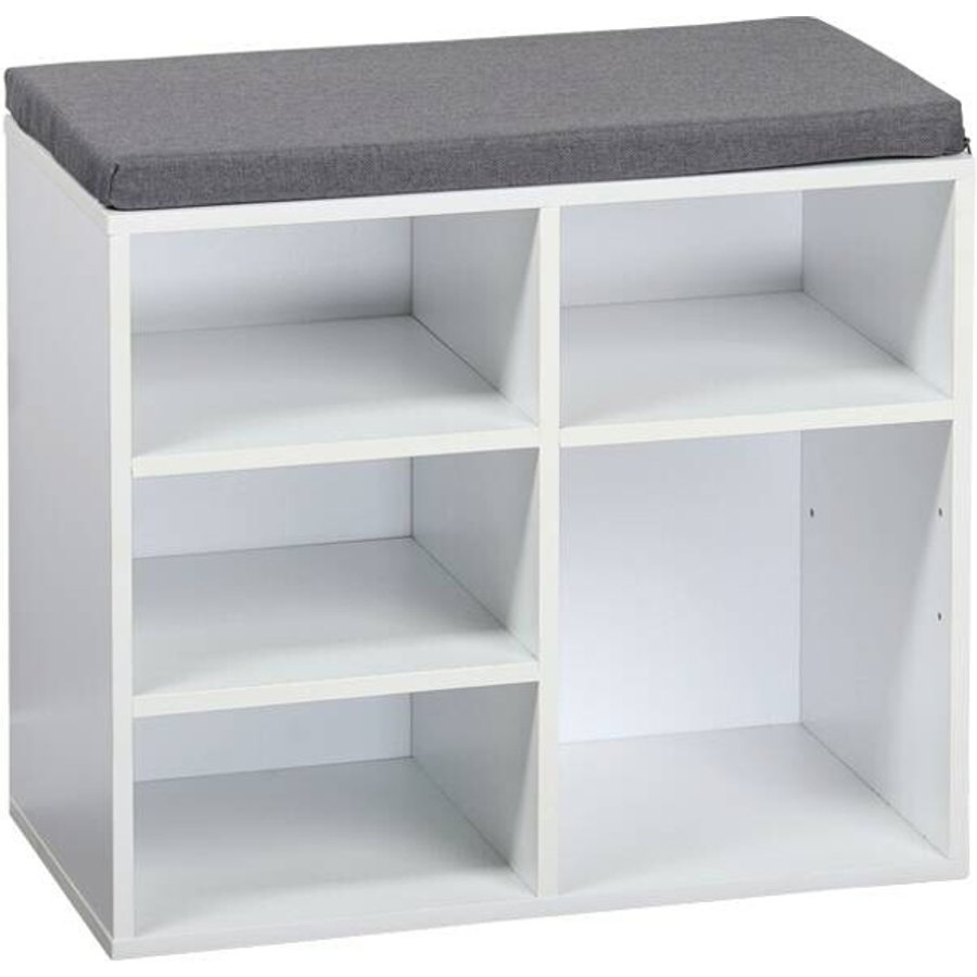 Kesper Schuhschrank mit Sitzkissen weiß Spanplatte
