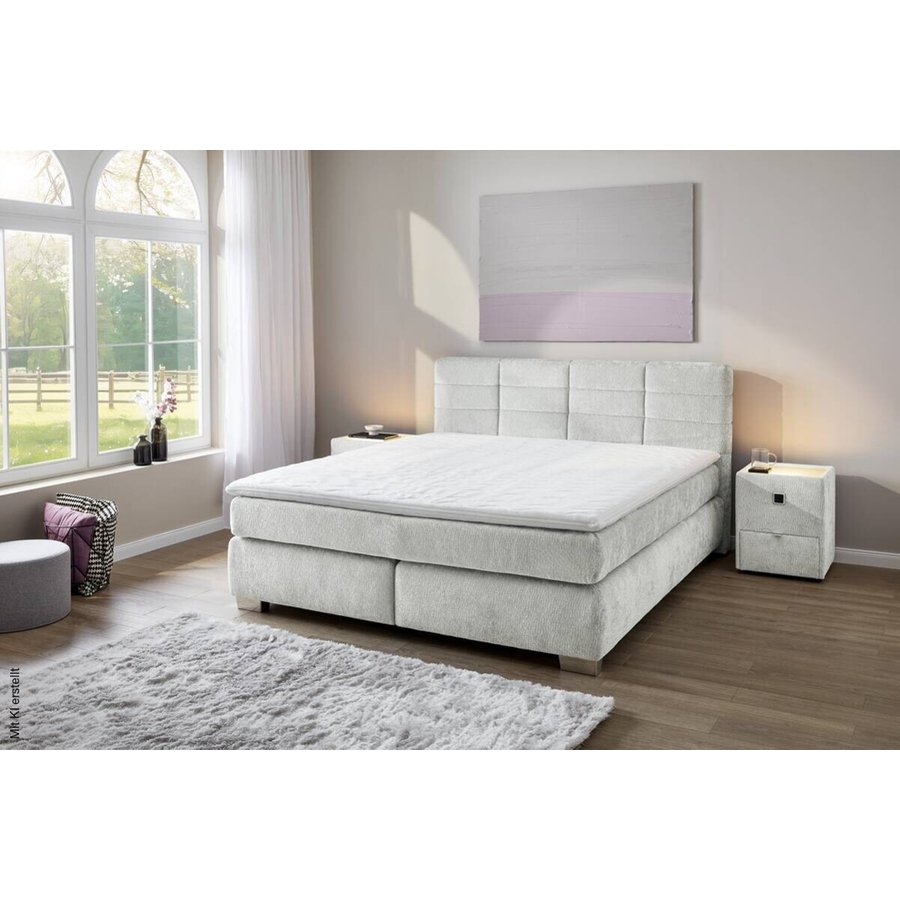 Boxspringbett hellgrau Liegefläche