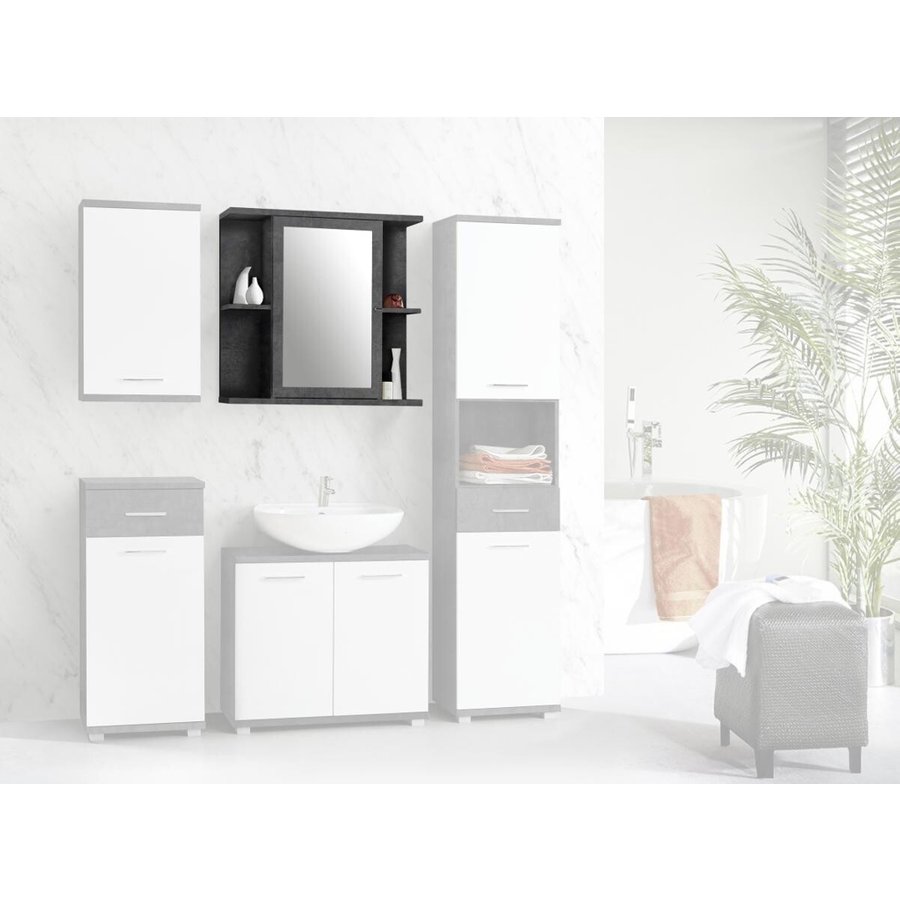 Spiegelschrank Beton dunkel Optik