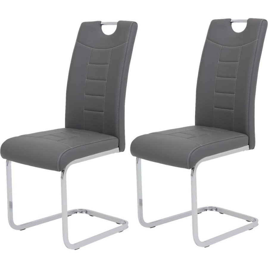 Schwingstuhl Ruby 2er Set grau Kunstleder