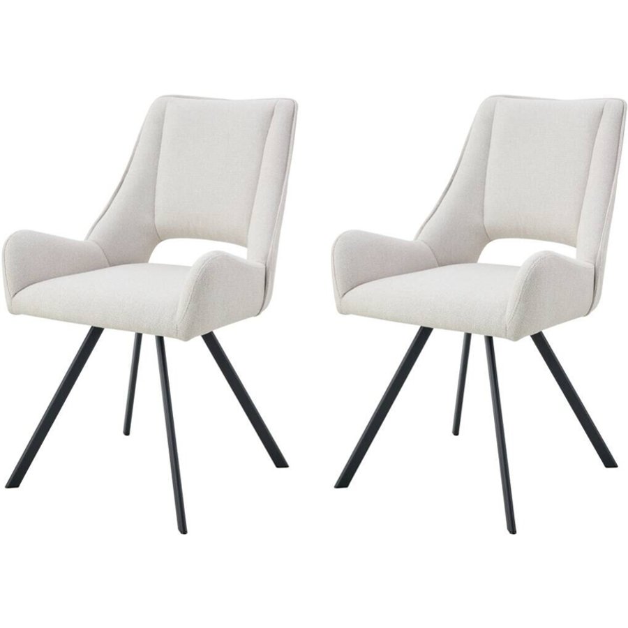 Stuhl HELEN, 2er Set creme Webstoff