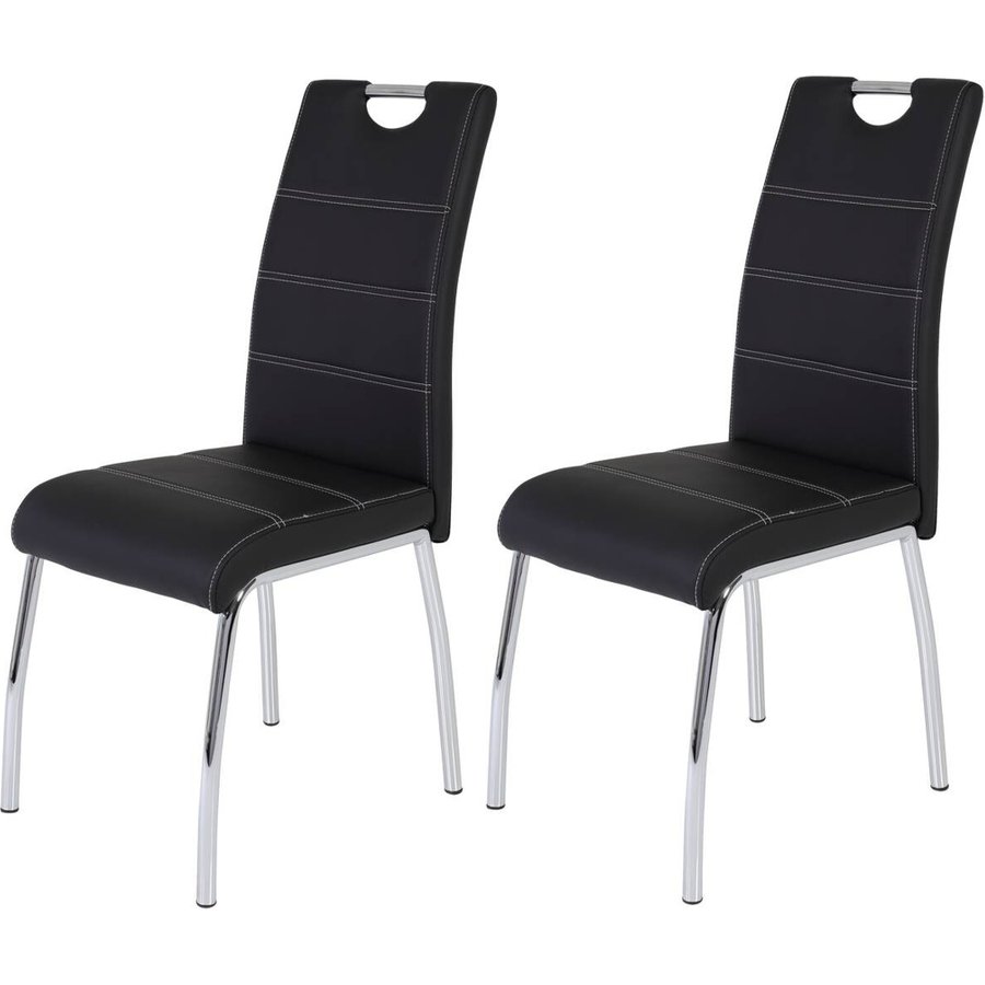 Stuhl Susi 2er Set schwarz Kunstleder