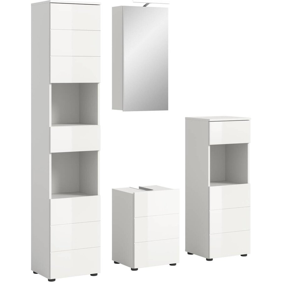 Badezimmer-Set VIRA weiß Hochglanz