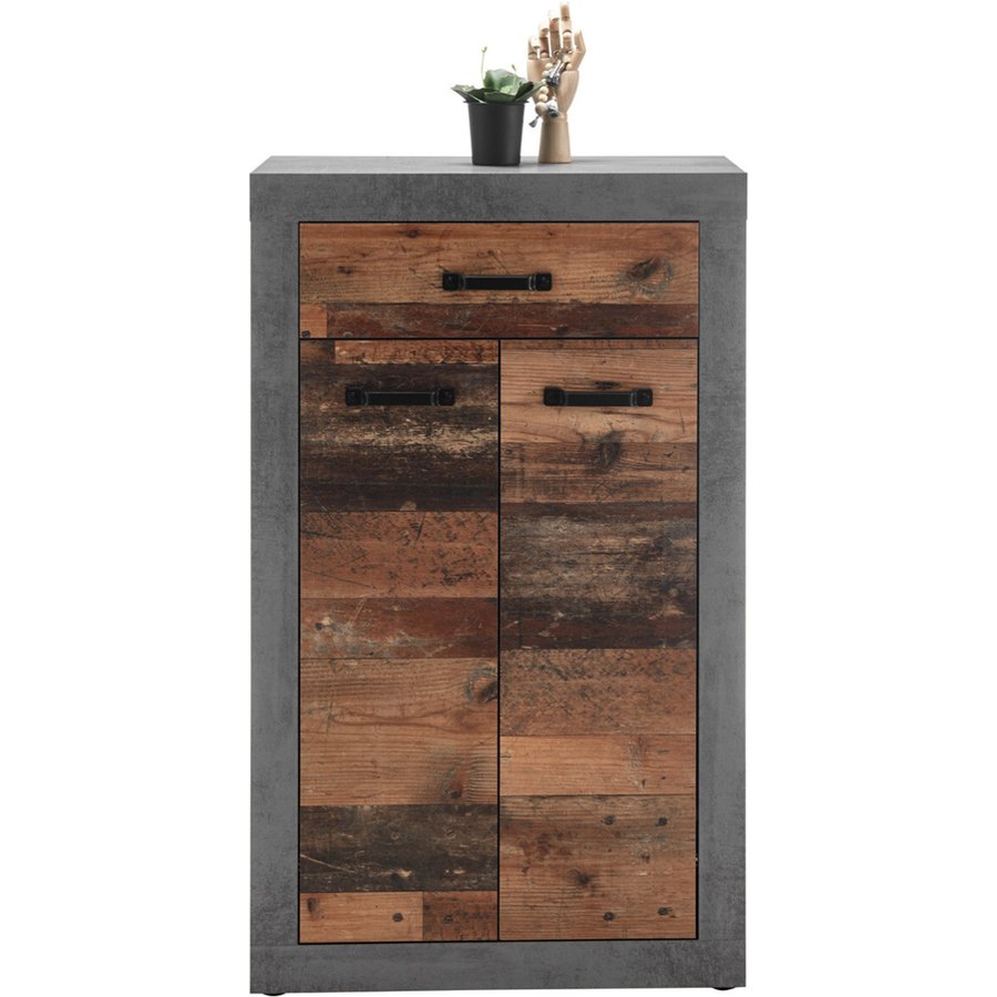 Schuhkommode Indiana Beton dunkel Nachbildung Old Wood Nachbildung