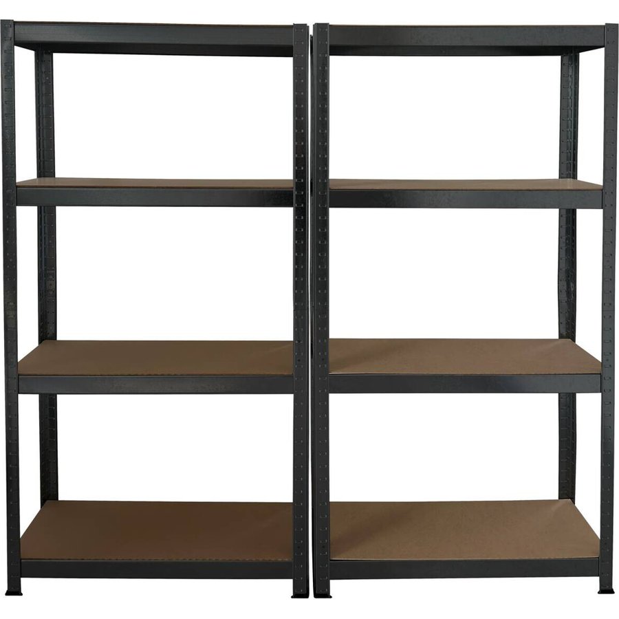 Schwerlaststeckregal 2er-Set schwarz