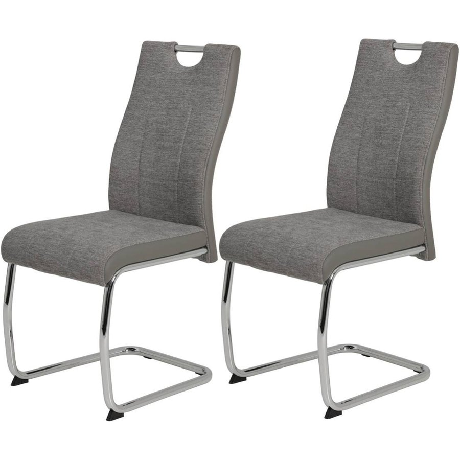 Schwingstuhl Alina 2er Set grau Webstoff