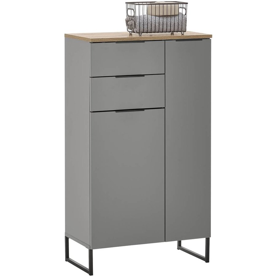 Midischrank Denver grau matt Eiche Evoke Coast Nachbildung
