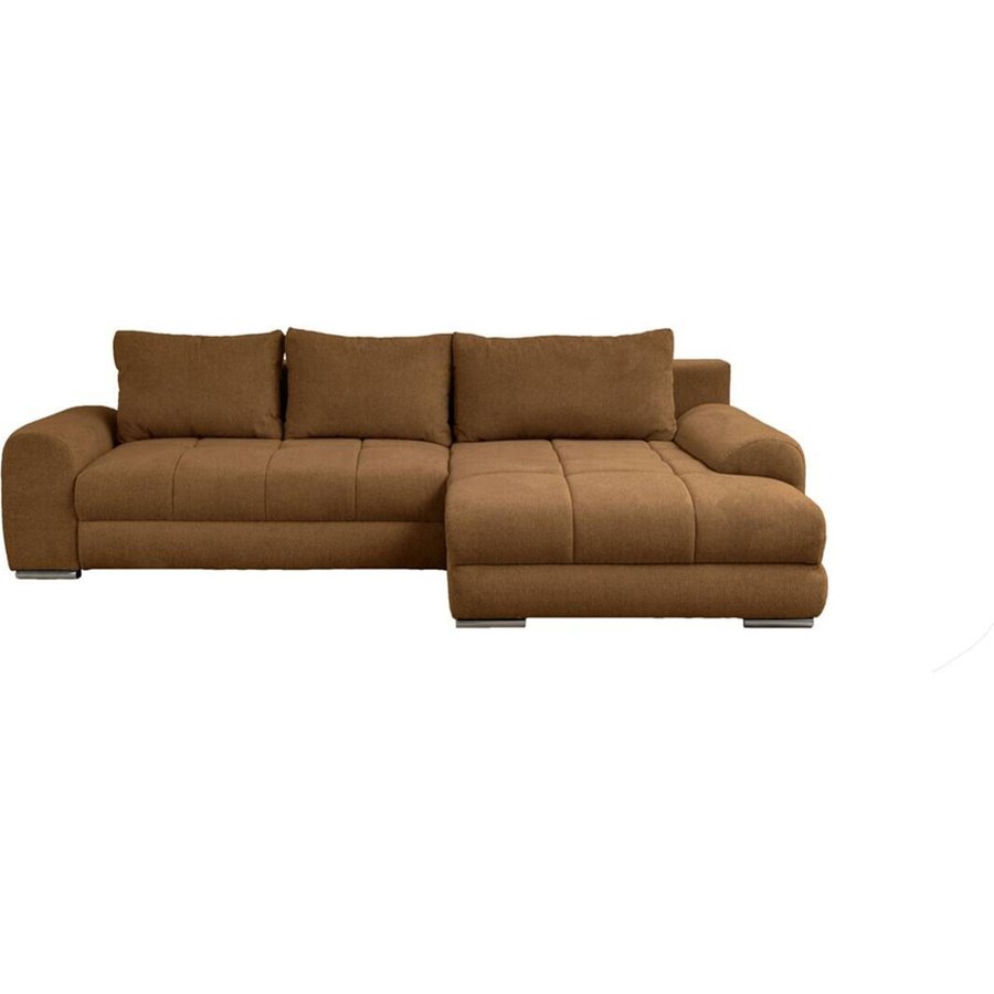 Ecksofa mit Bettfunktion und Bettkasten Lorenz ziegel Microfaser