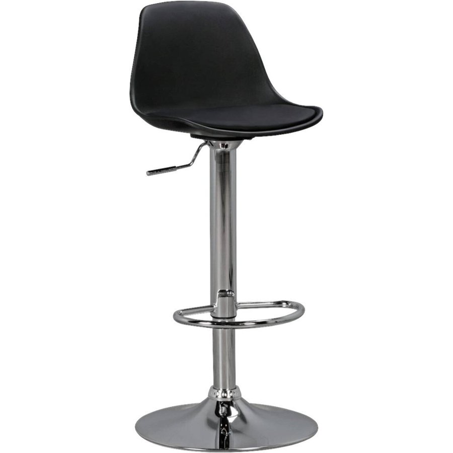 Barhocker schwarz Chrom Kunstleder Metall