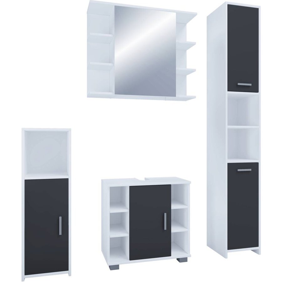 Badezimmer-Set Zalo weiß schwarz