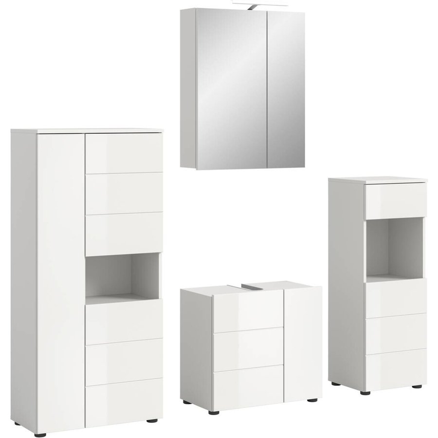 Badezimmer-Set VIRA weiß Hochglanz