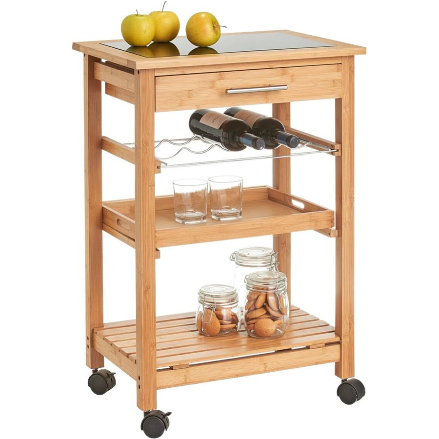 Zeller Küchenrollwagen braun Glas