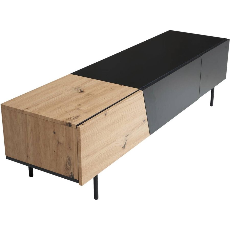 Lowboard schwarz Eiche Optik