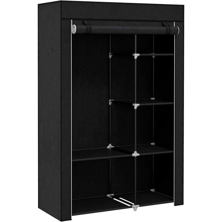 HOMCOM Kleiderschrank schwarz Polypropylen