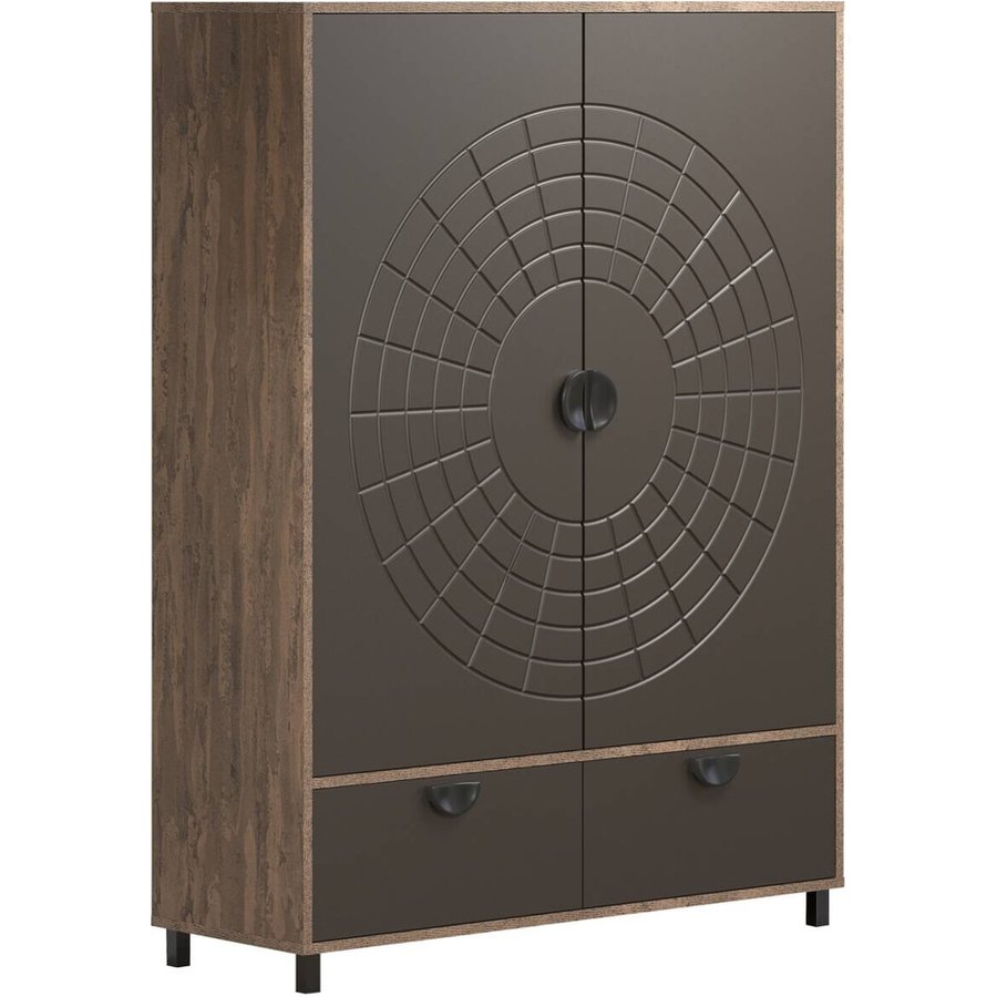 Highboard Fusion Eiche dunkel Nachbildung bronze Optik