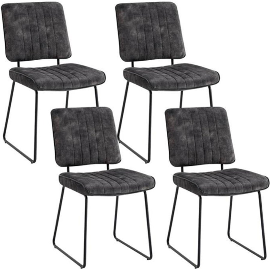Stuhl LIAM 4er-Set anthrazit