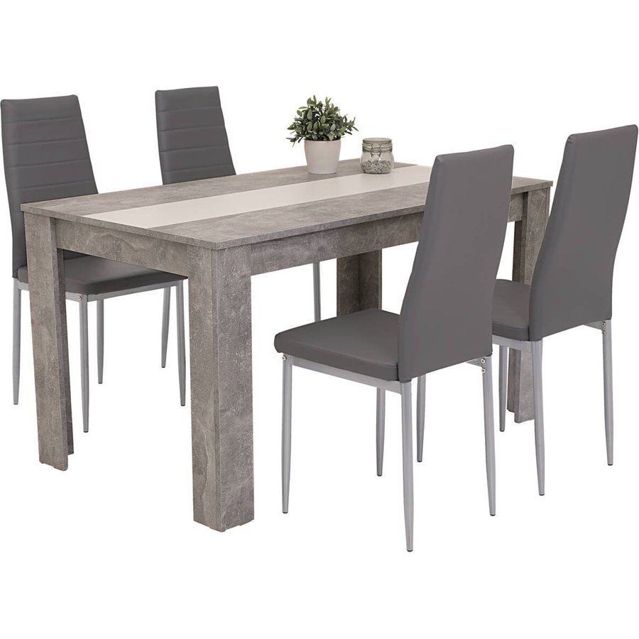 Tischgruppe Helene Beton Optik grau