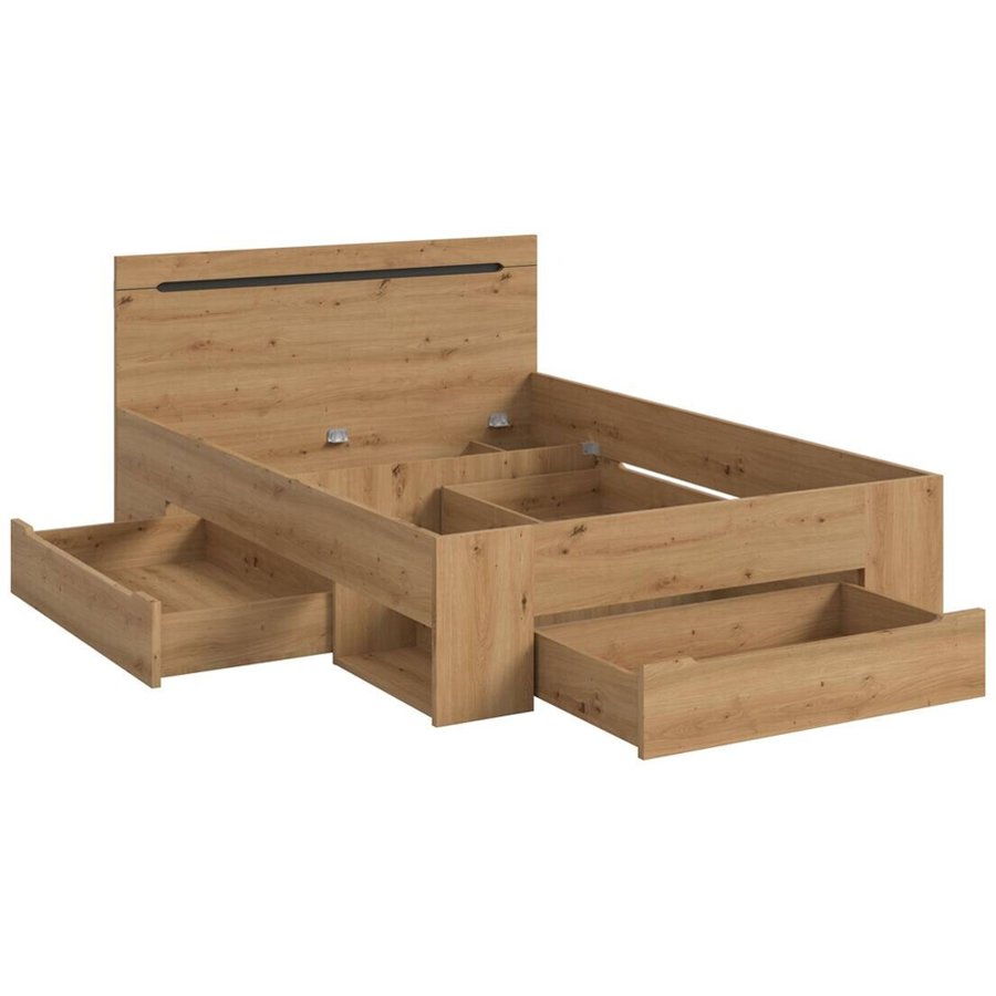 Bett CANU basaltgrau Artisan Nachbildung