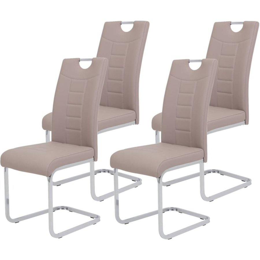 Schwingstuhl Ruby 4er Set Cappuccino Kunstleder
