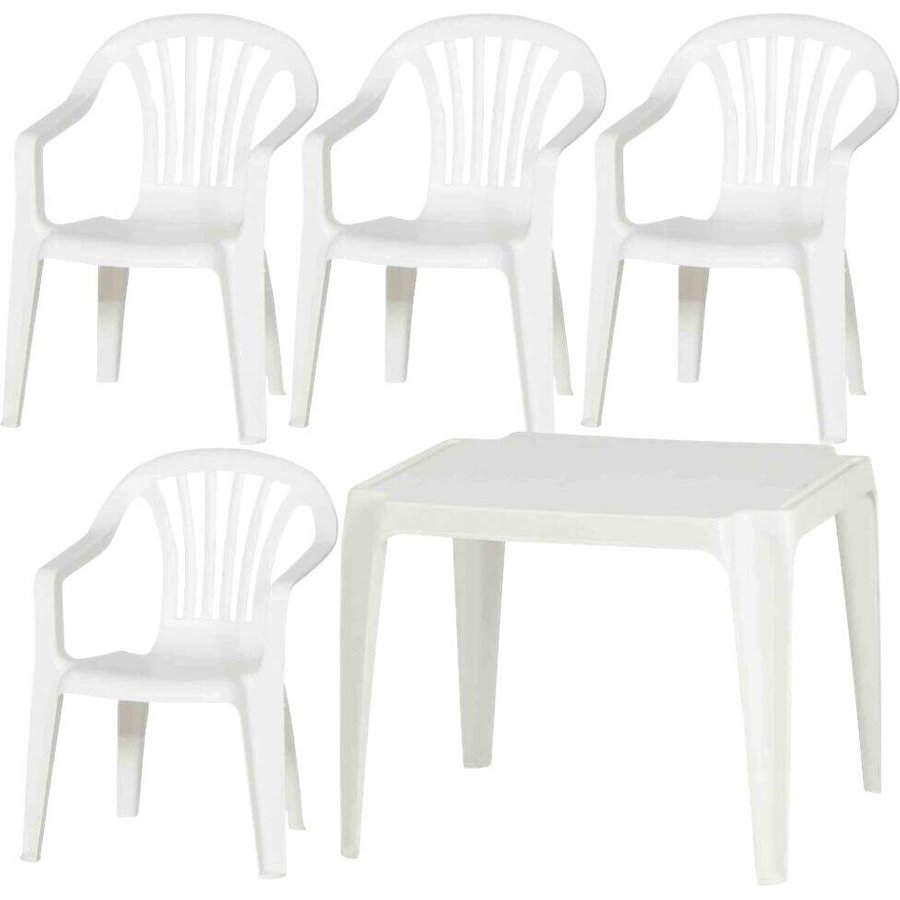 ProGarden Kindermöbel-Set weiß Kunststoff