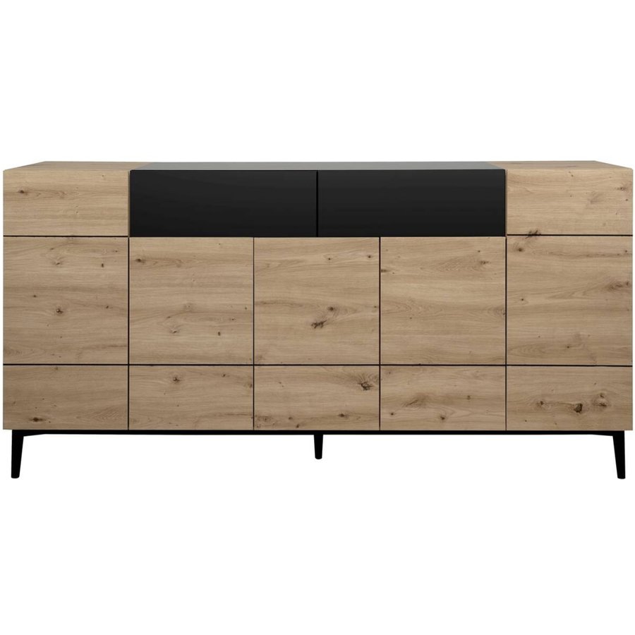 Sideboard Nola Eiche Artisan Nachbildung schwarz