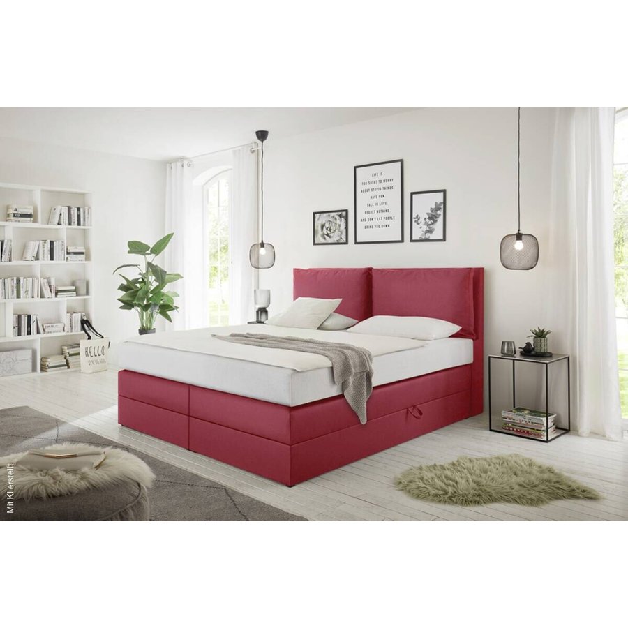 Boxspringbett Lissy burgund rot Liegefläche