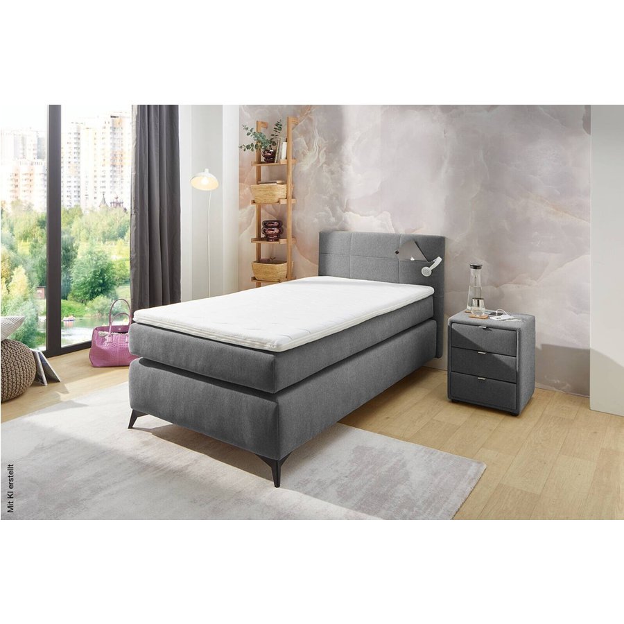 Boxspringbett grau Liegefläche