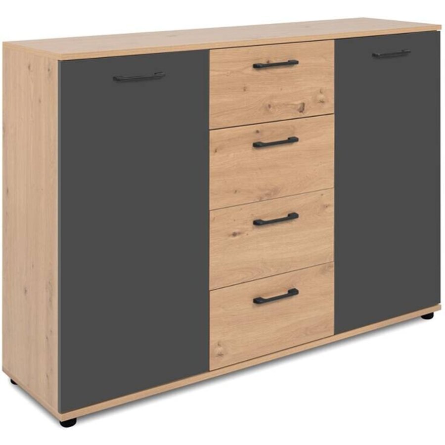 Kommode Kerry 01C Eiche Artisan Nachbildung anthrazit