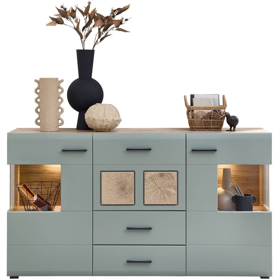 Sideboard Fun Plus 2 salbei Oak Eiche Viking Nachbildung