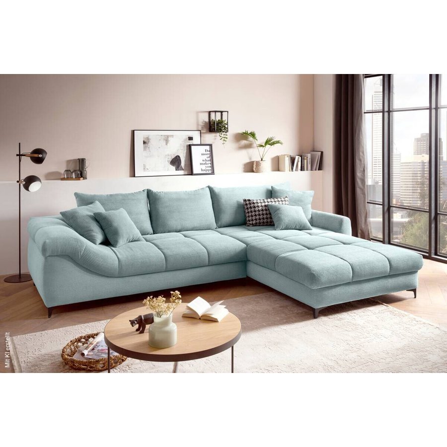 Ecksofa blaugrau Microfaser