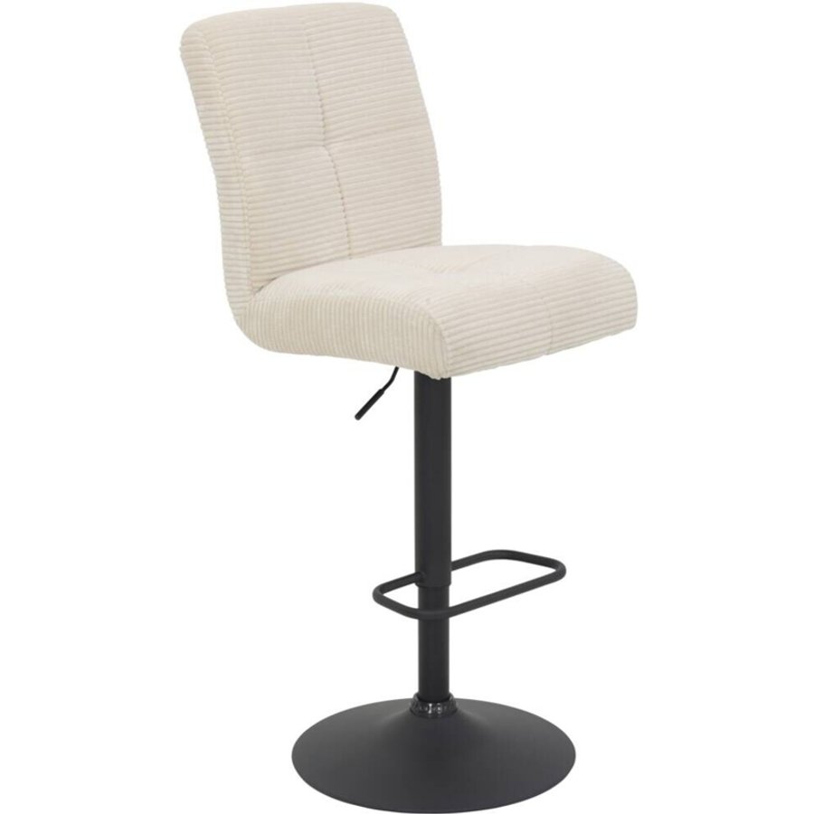 Barhocker Leni I, 2er-Set creme Microfaser