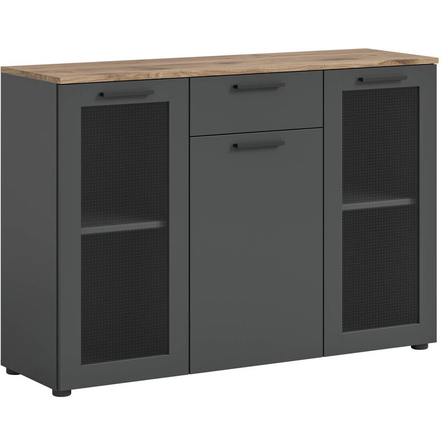 Sideboard Niklas anthrazit Eiche Nox Oak Nachbildung