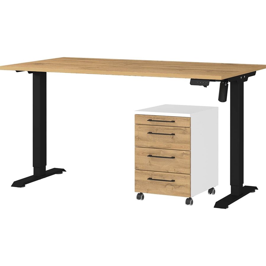 Büro-Sets 9749-559 Eiche Grand-Son Nachbildung weiß schwarz