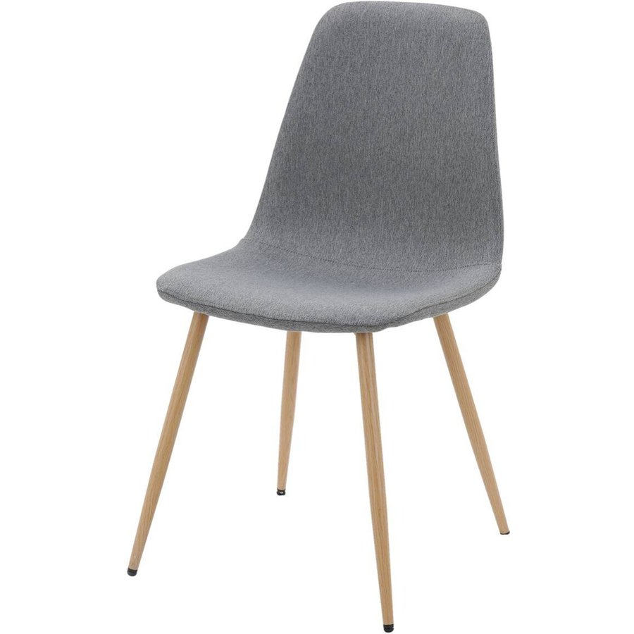 Stuhl Pia grau buche Microfaser Metall